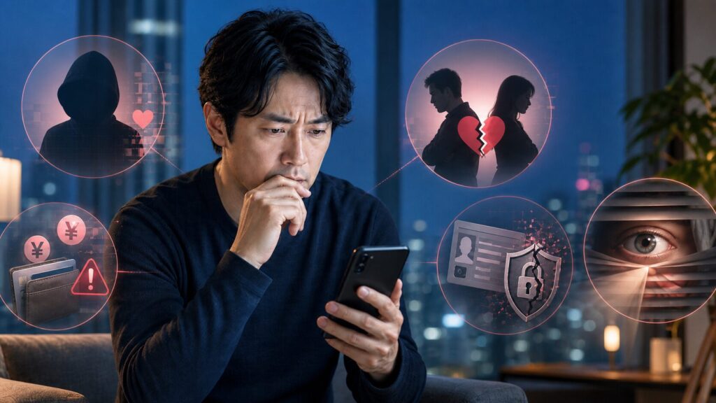 既婚者マッチングアプリで注意したい主なリスク